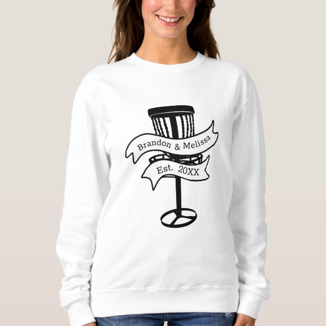 Disc Golf Personalised Couple Established Date     Sweatshirt (Front)