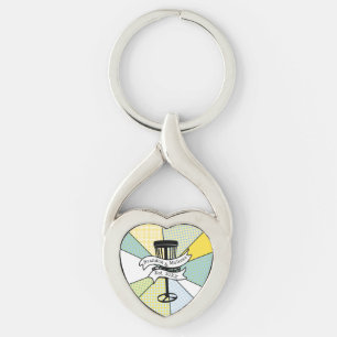 Disc Golf Personalized Couple Established Date     Key Ring