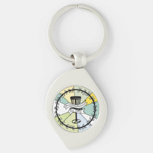 Disc Golf Personalized Couple Established Date  Key Ring