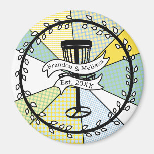 Disc Golf Personalized Couple Established Date   Magnet