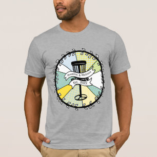 Disc Golf Personalized Couple Established Date    T-Shirt