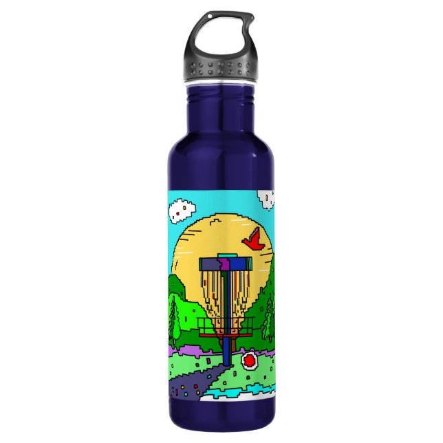 Disc Golf Pixel Art 710 Ml Water Bottle (Front)