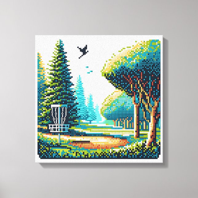 Disc Golf Pixel Art  Canvas Print (Front)