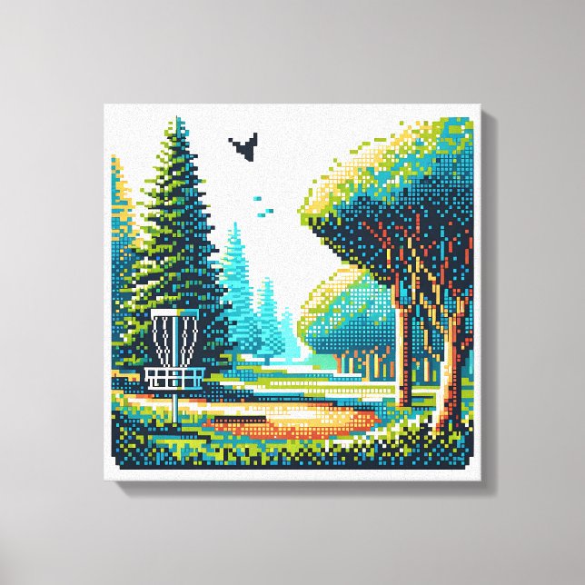 Disc Golf Pixel Art  Canvas Print (Front)