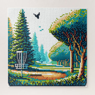 Disc Golf Pixel Art  Jigsaw Puzzle