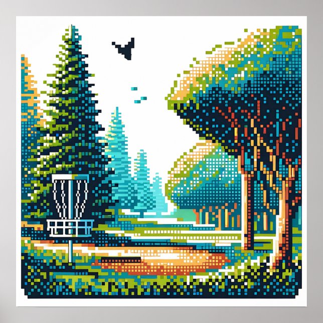 Disc Golf Pixel Art  Poster (Front)