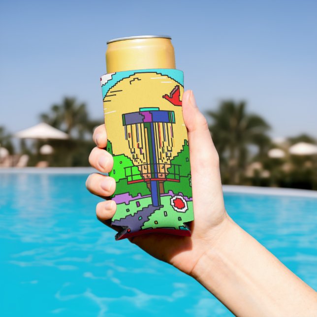 Disc Golf Pixel Art Seltzer Can Cooler (In Situ Pool)
