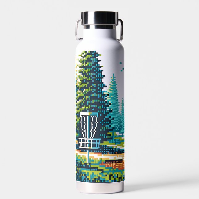 Disc Golf Pixel Art  Water Bottle (Front)