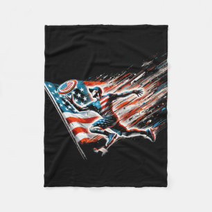 Disc Golf Player American Flag Disc Golf  Fleece Blanket