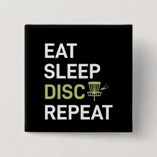 Disc Golf Player   Eat Sleep Disc Golf Repeat 15 Cm Square Badge