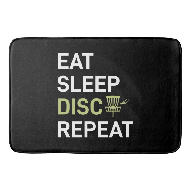 Disc Golf Player | Eat Sleep Disc Golf Repeat Bath Mat (Front)