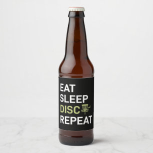 Disc Golf Player Eat Sleep Disc Golf Repeat Beer Bottle Label