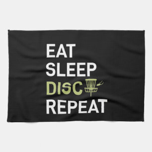 Disc Golf Player Eat Sleep Disc Golf Repeat Tea Towel