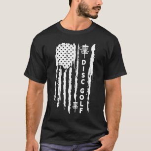 Disc Golf player fan American US flag graphic T-Shirt