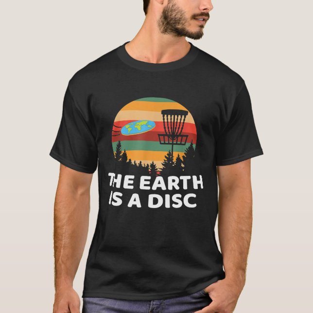 Disc Golf Player Flat Earth T-Shirt (Front)