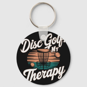 Disc Golf Player Funny Frisbee Game Key Ring