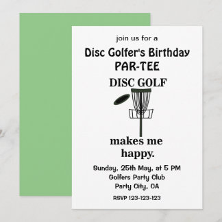 Disc Golf Player Golfers Birthday Disc Golf Invitation