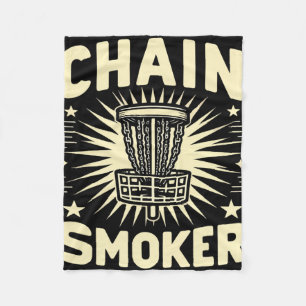 Disc Golf Player Golfing Golfer Chain Smoker Men W Fleece Blanket