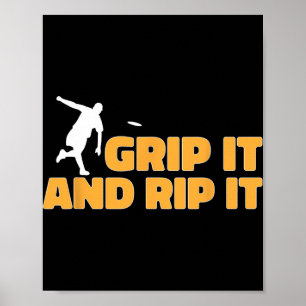 Disc Golf Player Grip It And Rip It Disc Golf  Poster