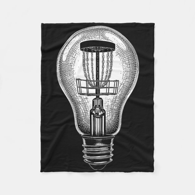 Disc Golf Player Light Bulb Sket Good Idea Golfer  Fleece Blanket (Front)