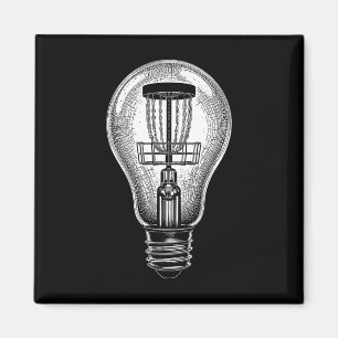 Disc Golf Player Light Bulb Sket Good Idea Golfer Magnet