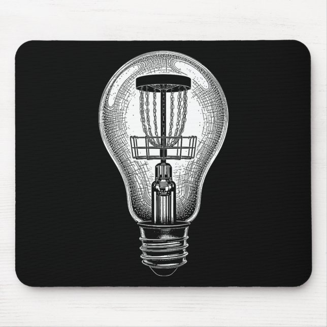 Disc Golf Player Light Bulb Sket Good Idea Golfer  Mouse Mat (Front)