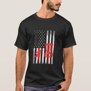 Disc Golf Player Vintage US Flag Proud Disc Golf T-Shirt