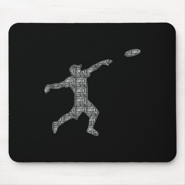 Disc Golf Player Word Cloud - Frisbee - Disc Golf  Mouse Mat (Front)