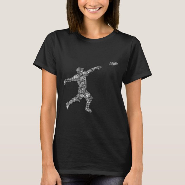 Disc Golf Player Word Cloud - Frisbee - Disc Golf  T-Shirt (Front)