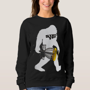 Disc Golf Playing Bigfoot With Stupid Tree Quote F Sweatshirt