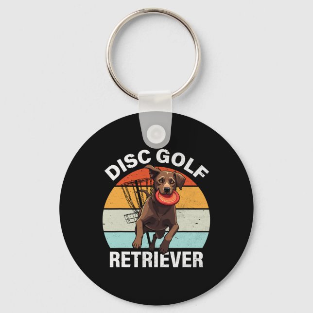 Disc Golf Retriever Funny Labrador Retriever Dog O Key Ring (Front)