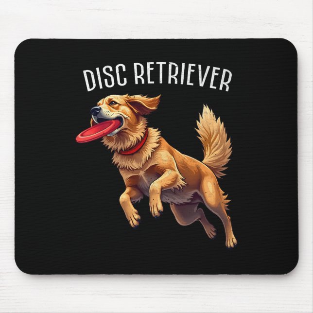 Disc Golf Retriever Golden Retriever Funny Golfing Mouse Mat (Front)