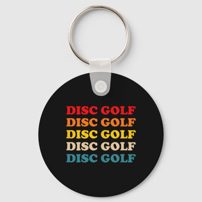 Disc Golf Retro 5 Colour Design  Key Ring (Front)