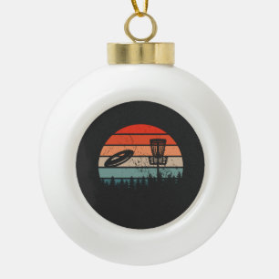 Disc Golf Retro Ceramic Ball Christmas Ornament