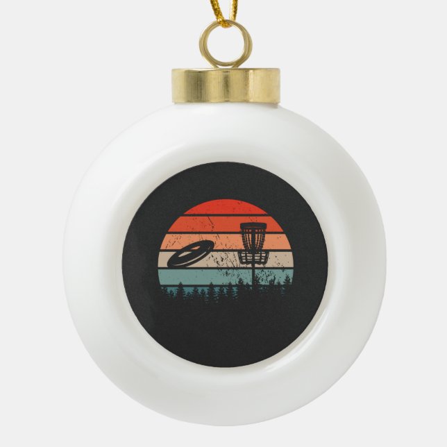 Disc Golf Retro  Ceramic Ball Christmas Ornament (Front)