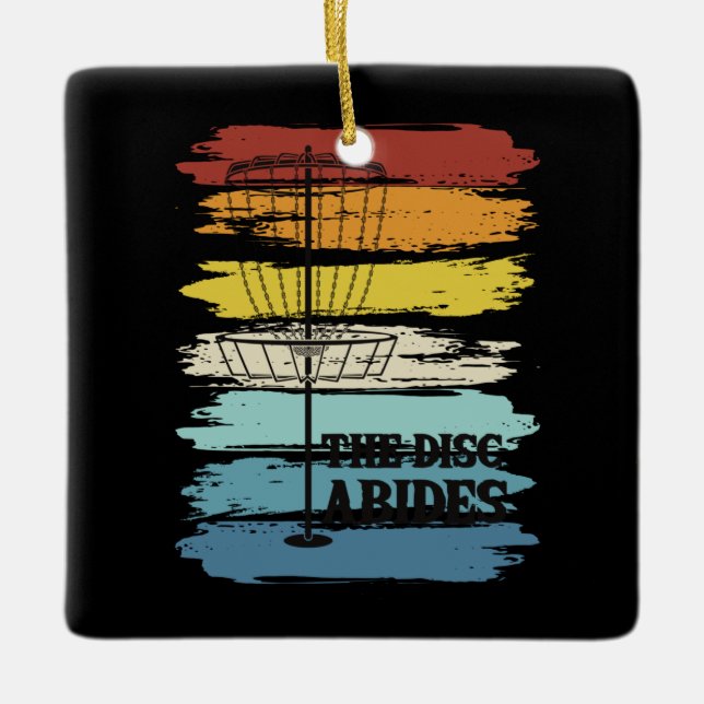 Disc Golf Retro Ceramic Ornament (Front)