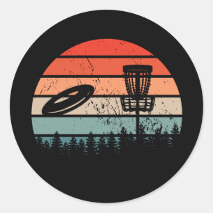 Disc Golf Retro Classic Round Sticker