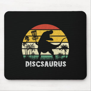 Disc Golf Retro Dinosaur Disc Golf Player Frolf Fl Mouse Mat