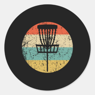 Disc Golf Retro Disc Golf Sket Classic Round Sticker