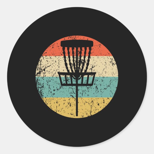 Disc Golf Retro Disc Golf Sket  Classic Round Sticker (Front)