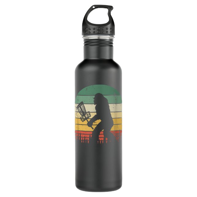 Disc Golf Retro Distressed Sunset 710 Ml Water Bottle (Front)