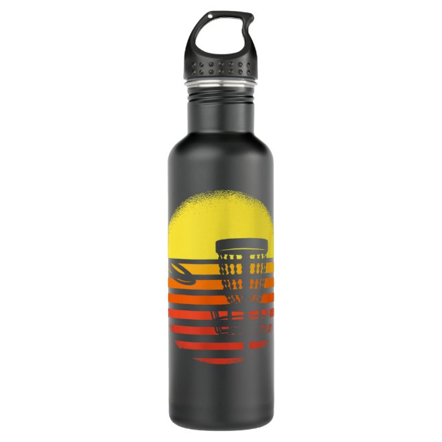 Disc Golf Retro Frisbee Golfer Disc Sport Retro 710 Ml Water Bottle (Front)