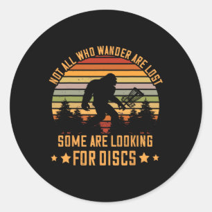 Disc Golf Retro Gorilla Frisbee Golf Some Are Look Classic Round Sticker