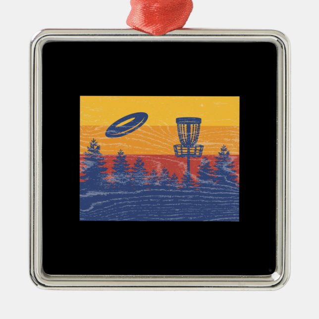 Disc Golf Retro Metal Tree Decoration (Front)