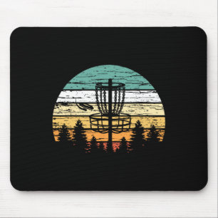 Disc Golf Retro Shirt, Sunset Vintage Frisbee Golf Mouse Mat