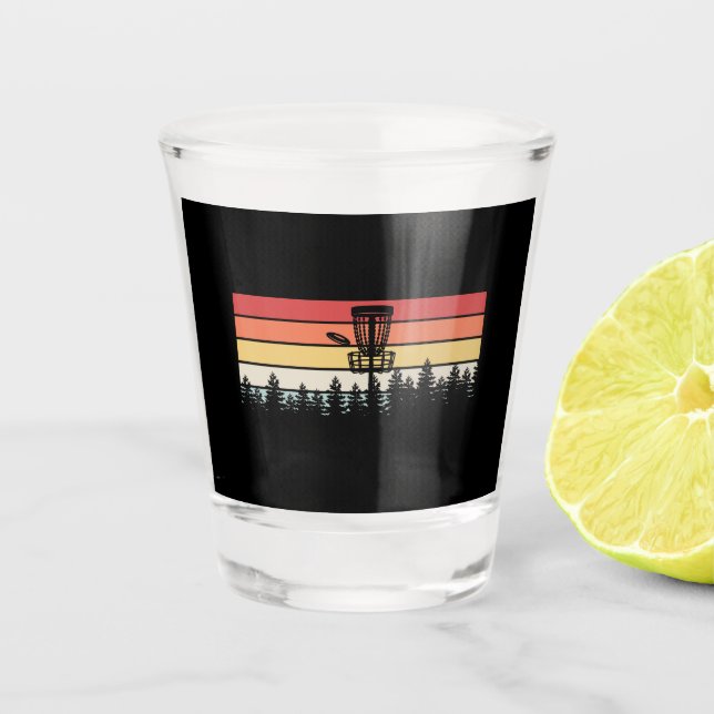 Disc Golf Retro Shot Glass (Front)