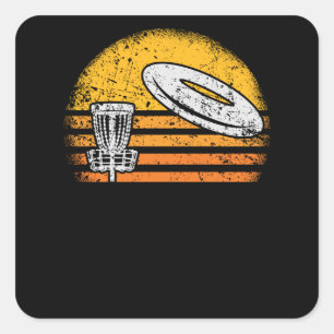 Disc Golf Retro Square Sticker