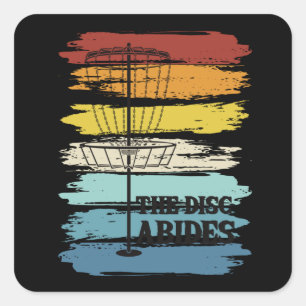 Disc Golf Retro Square Sticker
