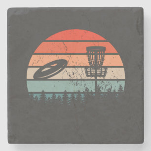 Disc Golf Retro Stone Coaster