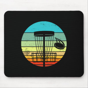 Disc Golf Retro Sunset Vintage Frisbee Golf Mouse Mat